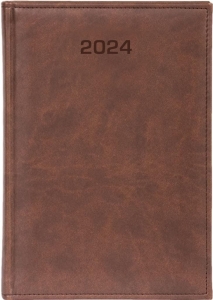 Kalendarz 2024 dzienny A5 Vivella ciemny brąz