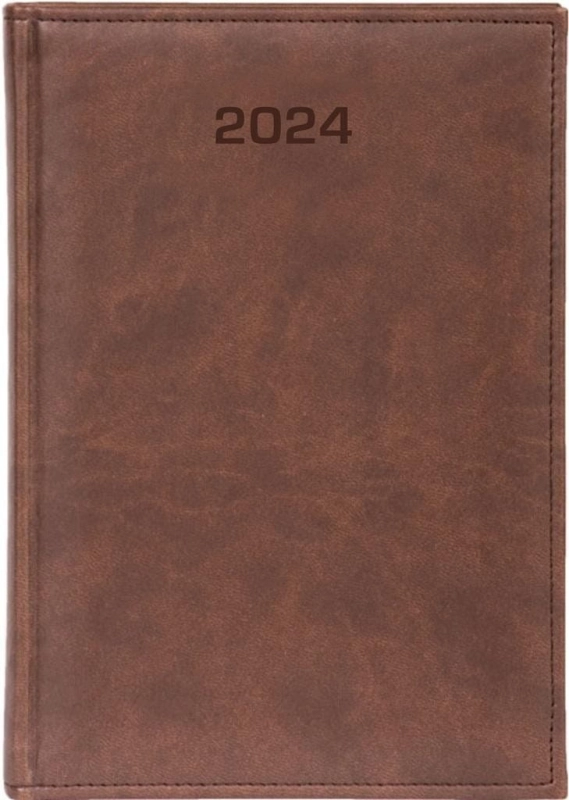 Kalendarz 2024 dzienny A5 Vivella ciemny brąz