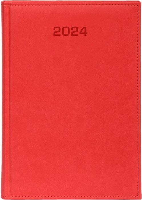 Kalendarz 2024 dzienny A5 Vivella czerwony
