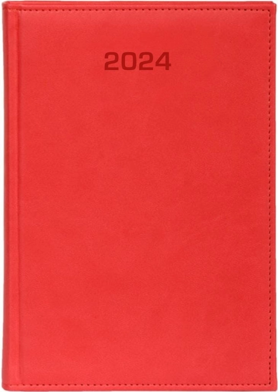 Kalendarz 2024 dzienny A5 Vivella czerwony