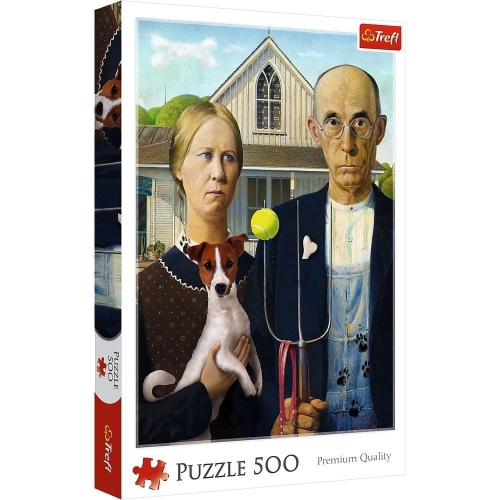 Puzzle 500 American Gothic: Psia Edycja TREFL