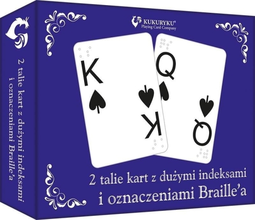 Karty z dużymi indeksami i znakami Braille'a