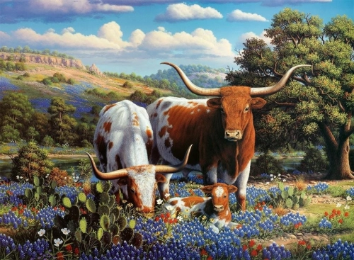 Puzzle 2D: Krowy długorogie 500el