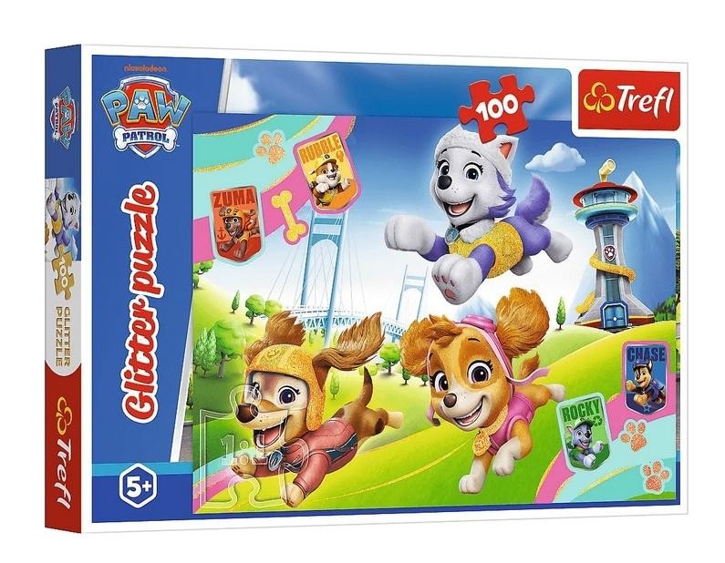 Puzzle 100 Glitter Błyszczące psiaki TREFL