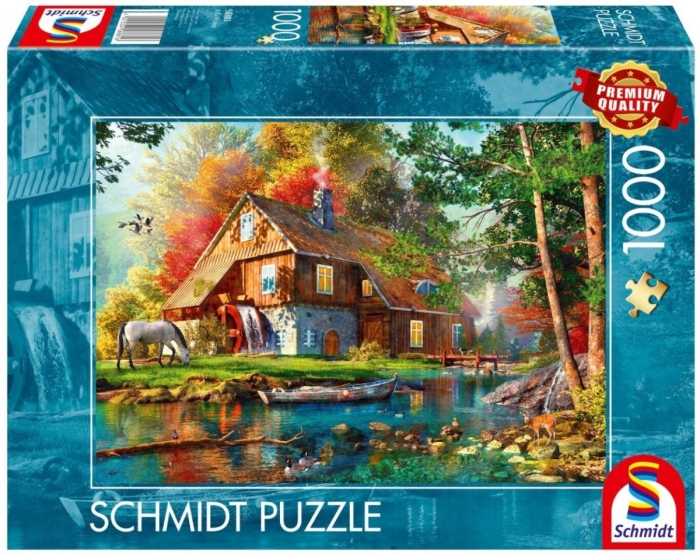 Puzzle PQ 1000 Młyn wodny piękną jesienią