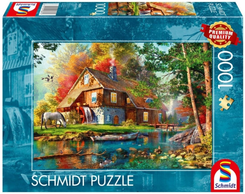 Puzzle PQ 1000 Młyn wodny piękną jesienią