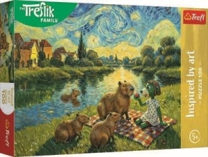 Puzzle 100 Karmiąc kapibary TREFL