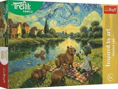 Puzzle 100 Karmiąc kapibary TREFL