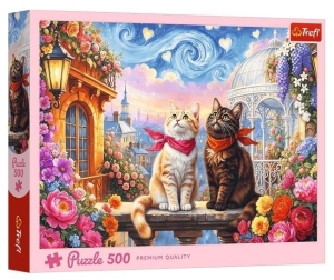 Puzzle 500 Zakochane mruczki
