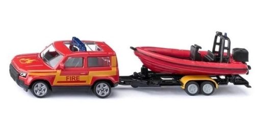 Siku Super - Land Rover Defender z łodzią