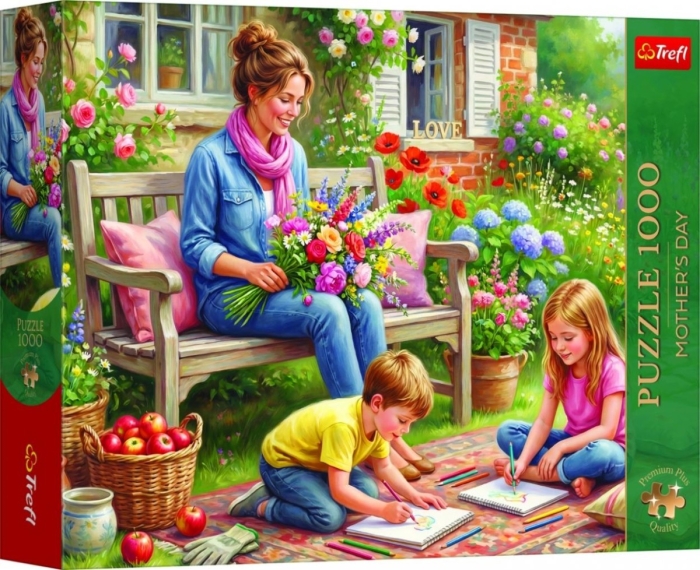Puzzle 1000 Mother's Day: Rodzina w ogrodzie TREFL