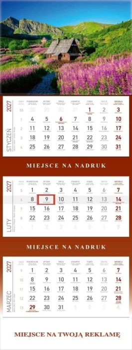 Kalendarz 2027 trójdzielny Hala Gąsienicowa