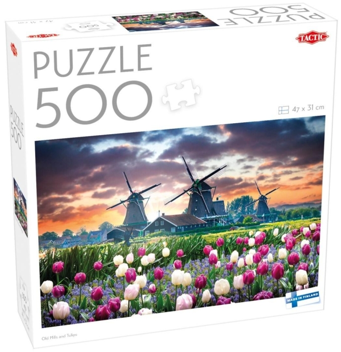 Puzzle 500 Lovers Old Mills and Tulips