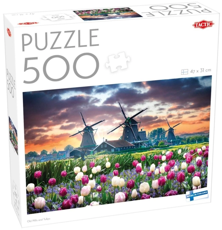 Puzzle 500 Lovers Old Mills and Tulips