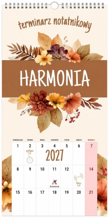 Kalendarz 2027 notatnikowy Harmonia