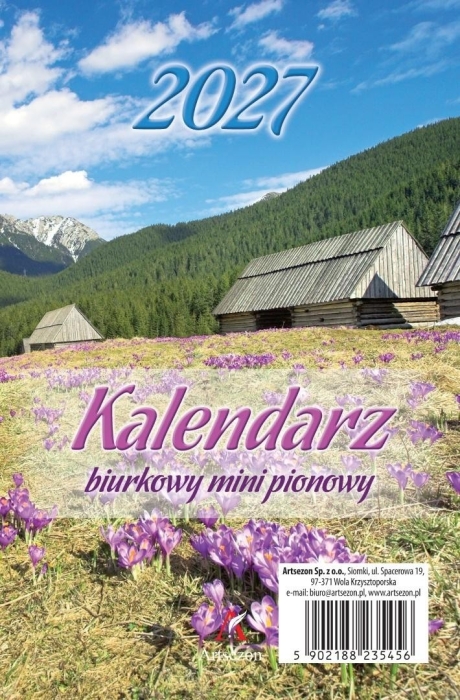 Kalendarz 2027 biurkowy mini pionowy MIX