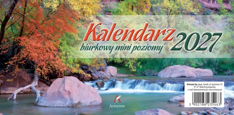 Kalendarz 2027 biurkowy mini poziomy