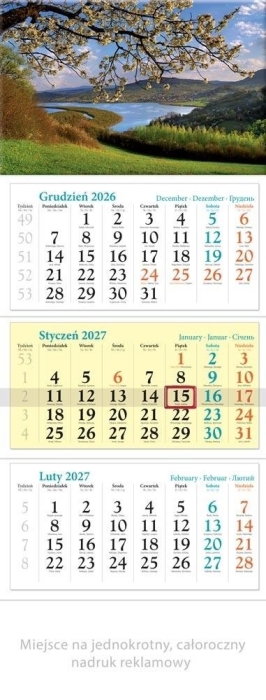 Kalendarz 2027 trójdzielny Pogórze