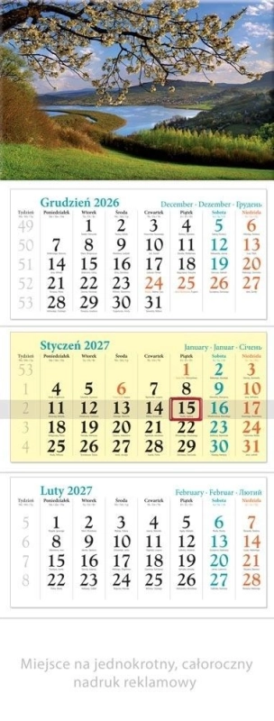 Kalendarz 2027 trójdzielny Pogórze
