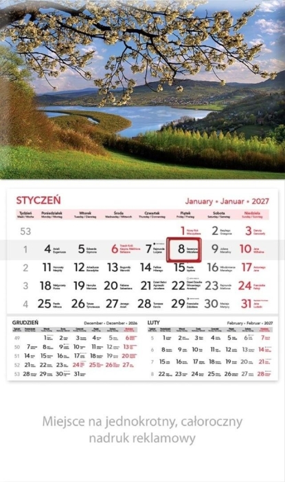 Kalendarz 2027 rodzinny Panorama