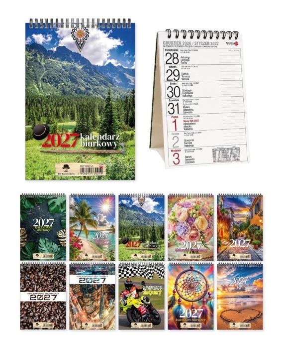Kalendarz 2027 A5 biurkowy tygodniowy MIX