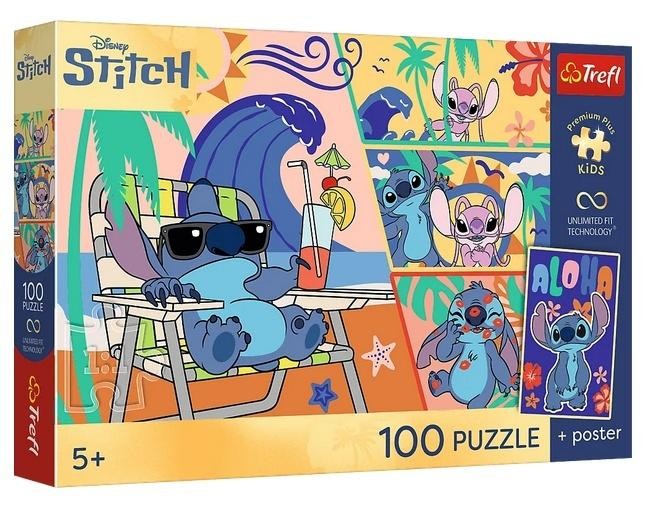 Puzzle 100 Lilo&Stitch Plażowe dni + plakat