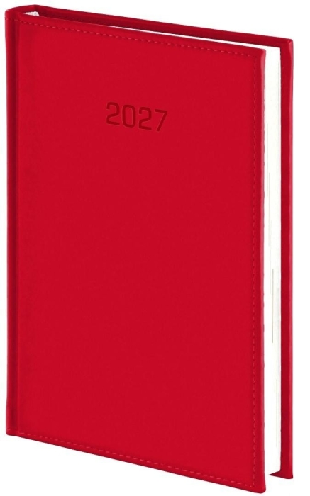 Kalendarz 2027 B6 dzienny Vivella czerwony