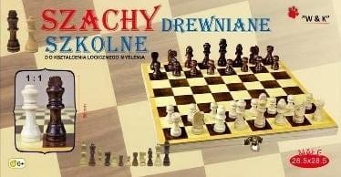 Szachy szkolne drewniane 28,5x28,5cm